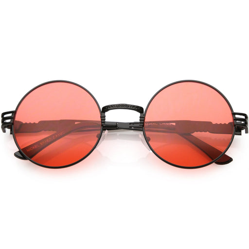 zeroUV Vintage Steampunk Oversize Round Color Tone Sunglasses C664 Sunglasses