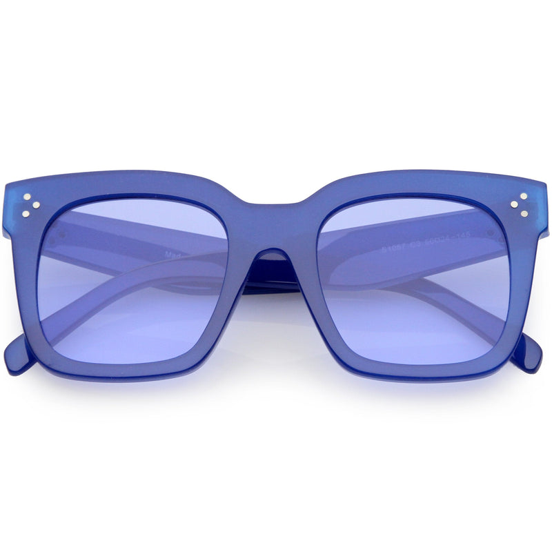 zeroUV Bold Oversize Horned Rim Flat Lens Sunglasses A101 Sunglasses