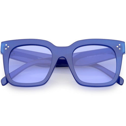 zeroUV Bold Oversize Horned Rim Flat Lens Sunglasses A101 Sunglasses
