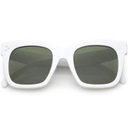 zeroUV Bold Oversize Horned Rim Flat Lens Sunglasses A101 Sunglasses