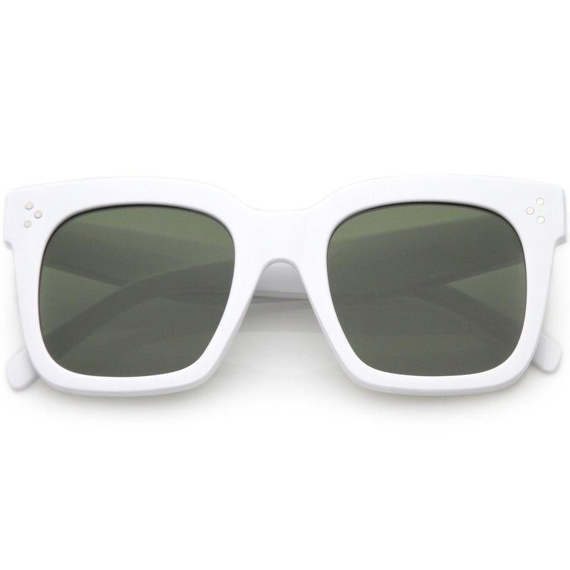 zeroUV Bold Oversize Horned Rim Flat Lens Sunglasses A101 Sunglasses