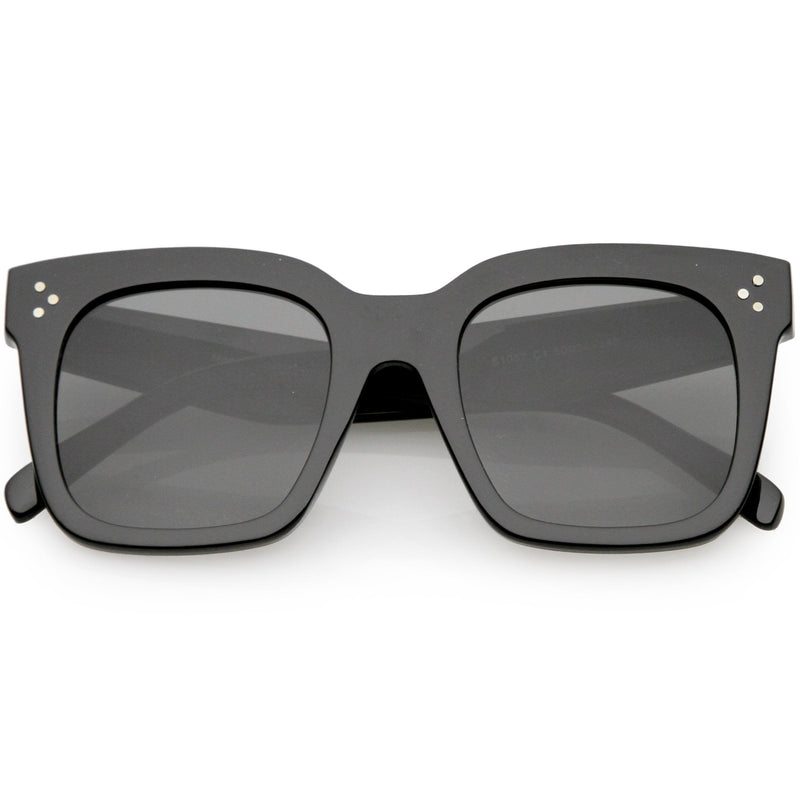 zeroUV Bold Oversize Horned Rim Flat Lens Sunglasses A101 Sunglasses