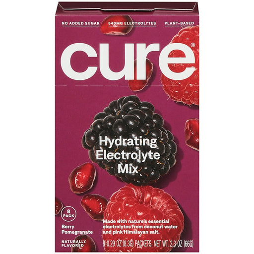 Cure Cure Hydration Electrolyte Vegan Drink Mix Powder - Berry Pomegranate - 2.3oz/8pk Sports & Energy Drinks