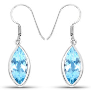 Bids.com 9.76 Carat Genuine Blue Topaz .925 Sterling Silver Earrings Earrings