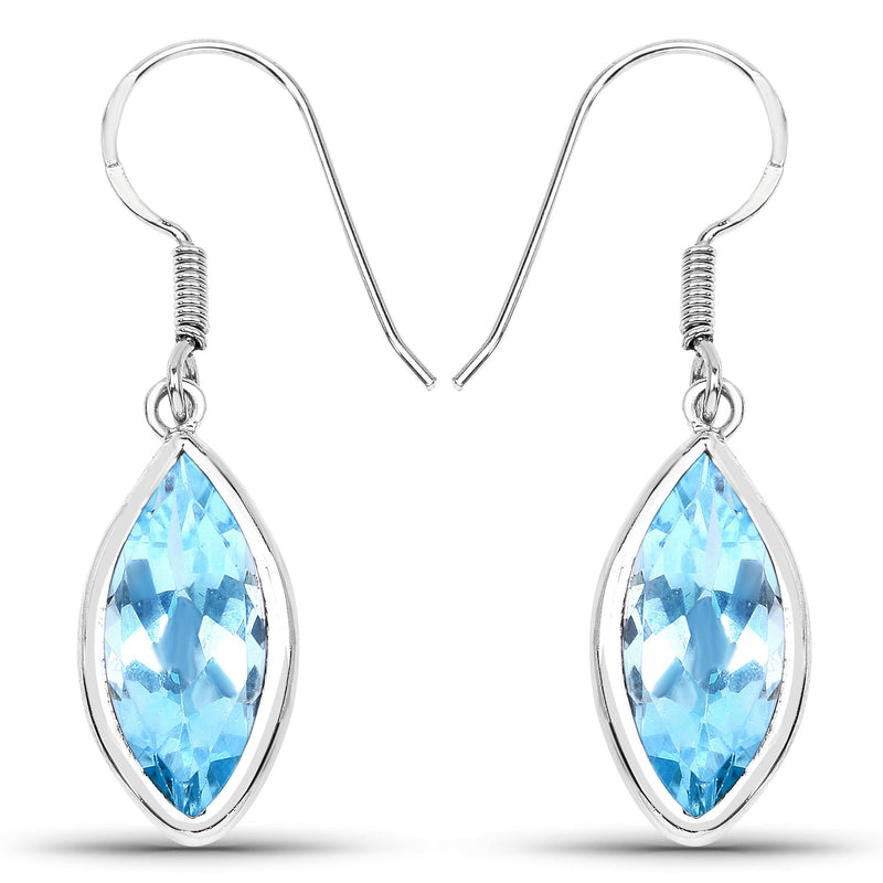 Bids.com 9.76 Carat Genuine Blue Topaz .925 Sterling Silver Earrings Earrings