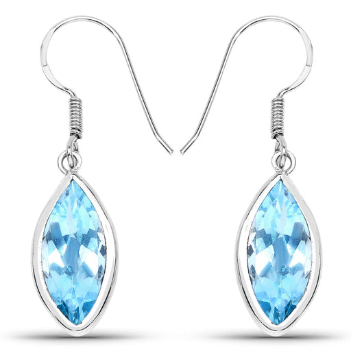 Bids.com 9.76 Carat Genuine Blue Topaz .925 Sterling Silver Earrings Earrings