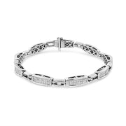 Bids.com 14K White Gold 2.00 Cttw Invisble-Set Princess Diamond Link Bracelet (I1-I2 Clarity, I-J Color) - 7.25" Bracelets