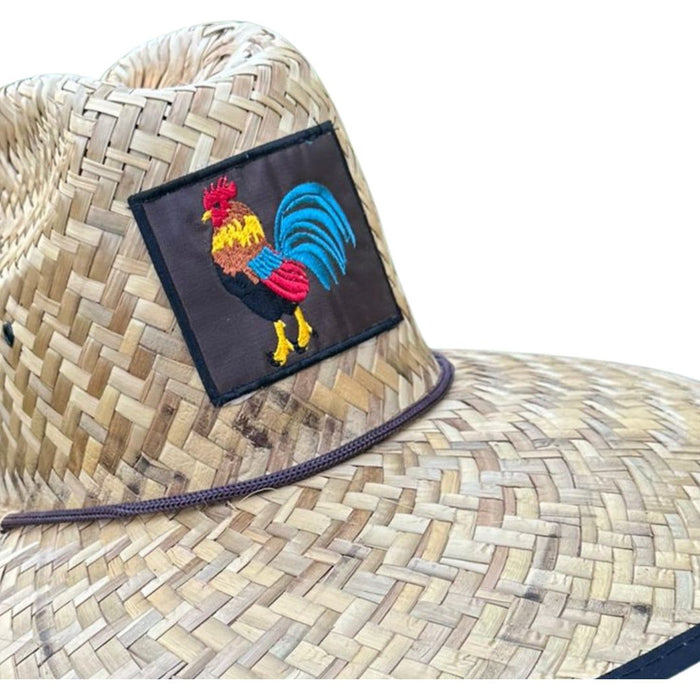 Rooster Patch Lifeguard Straw Hat