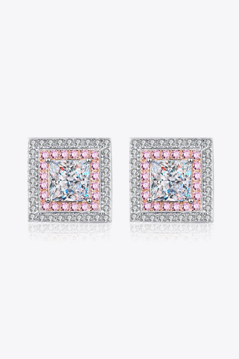 Moissanite Square Stud Earrings