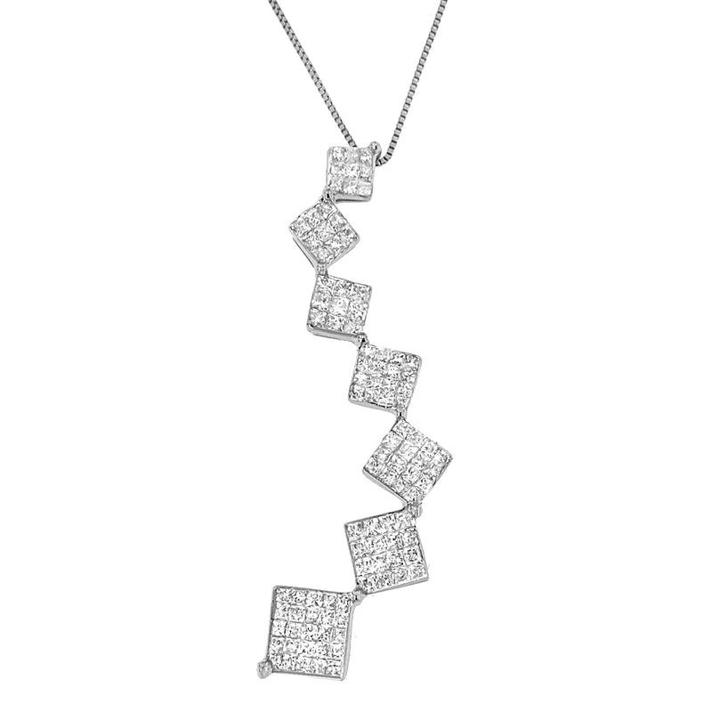 Bids.com 10K White Gold 1 cttw Diamond Snake Curved Pendant Necklace (H-I, I1-I2) Necklaces