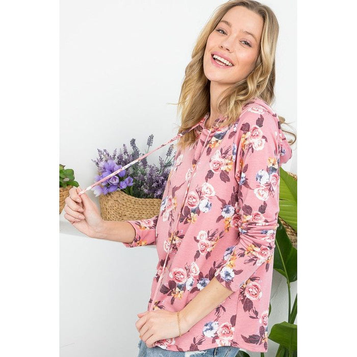 ALLOVER FLORAL SWEATSHIRT TOP