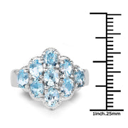 Bids.com 3.24 Carat Genuine Blue Topaz .925 Sterling Silver Ring Rings