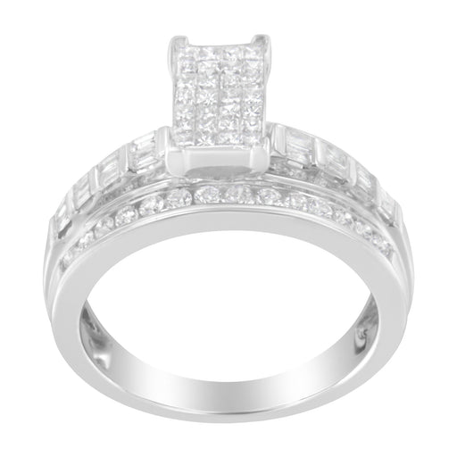 Bids.com 10KT White Gold Diamond Composite Ring (1 cttw, H-I Color, SI2-I1 Clarity) Rings