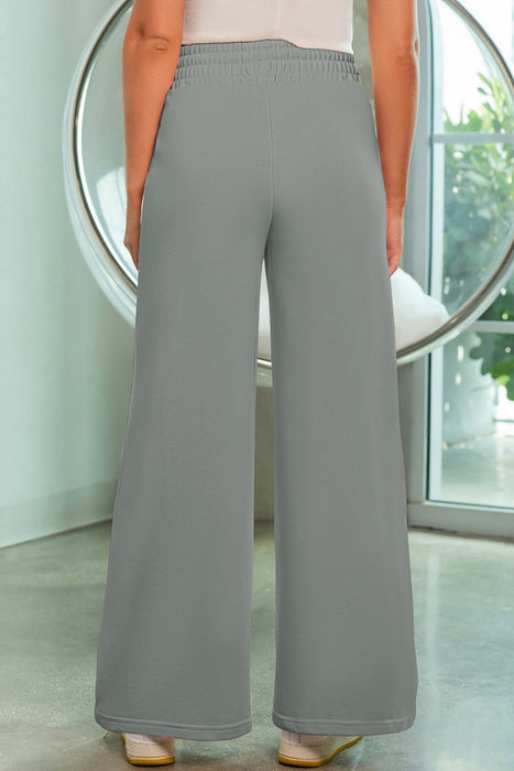 Drawstring Wide Leg Pants with Pockets