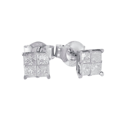 Bids.com 10k White Gold Diamond Stud Earrings (0.60 cttw, I-J Color, I2-I3 Clarity) Earrings