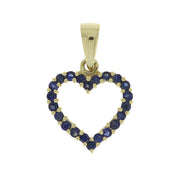 Bids.com .37ct Sapphire Heart Love Pendant 10KT Yellow Gold Pendants