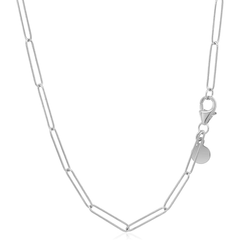 Bids.com 14k White Gold Wire Paperclip Chain (2.7mm) Necklaces