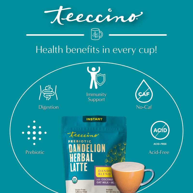 Teeccino Instant Dandelion Herbal Latte Instant Latte