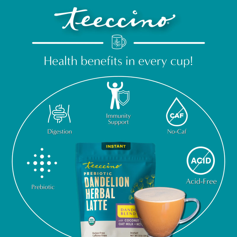 Teeccino Instant Dandelion Herbal Latte Instant Latte