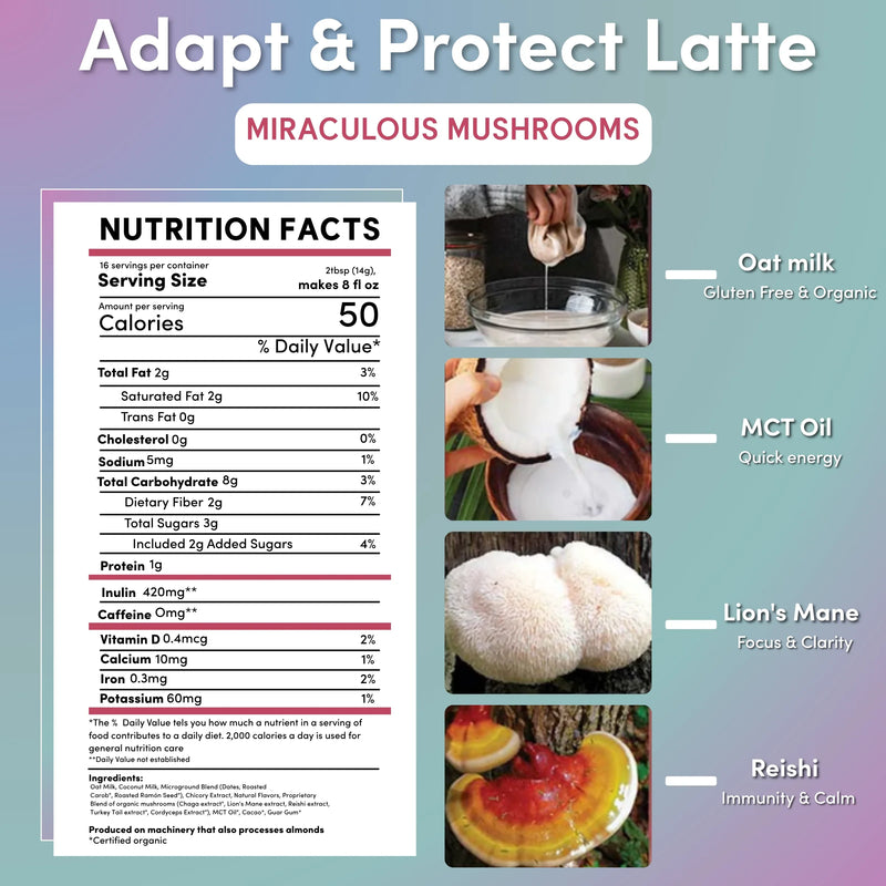 Teeccino Miraculous Mushrooms® Adapt & Protect Instant Herbal Latte Instant Latte
