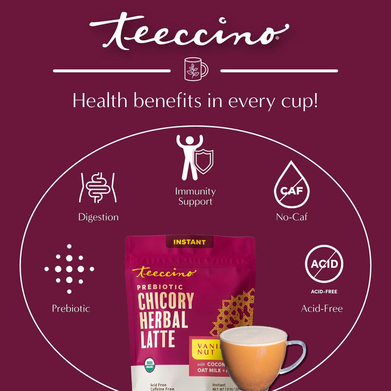 Teeccino Instant Vanilla Nut Herbal Latte Instant Latte