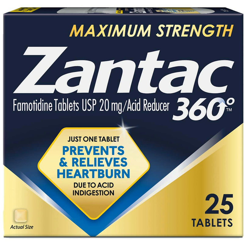 Zantac 360 Zantac 360 Max Strength Acid Reducer 20mg – Heartburn Relief, 25 Tablets Medicine & Drugs