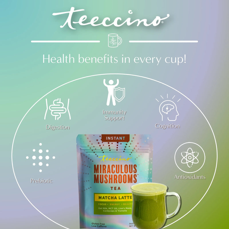 Teeccino Miraculous Mushrooms® Matcha Latte Instant Latte