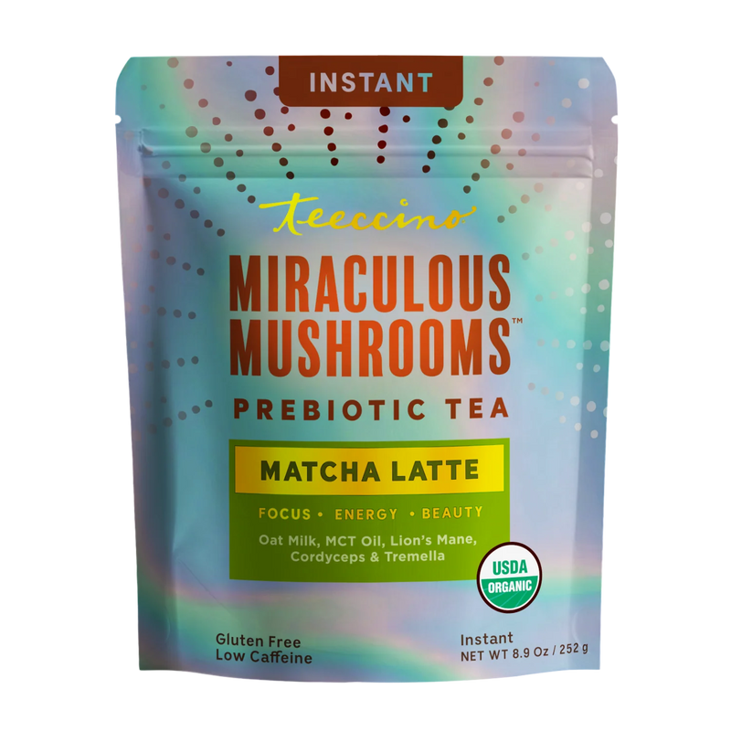 Teeccino Miraculous Mushrooms® Matcha Latte Instant Latte Light Steel Blue Latte