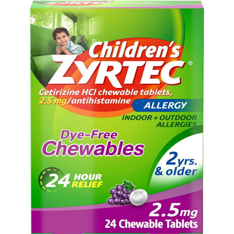 Zyrtec Zyrtec Cw 2.5 Mg  24 Chd Odt 24H Grp Grapes Yellow Green