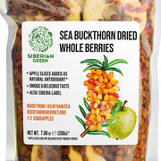 SiberianGreen.com Sea Buckthorn Berries with Apple Slices – A Nutrient-Packed Superfood (200 g) Tea & Infusions