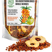 SiberianGreen.com Sea Buckthorn Berries with Apple Slices – A Nutrient-Packed Superfood (200 g) Tea & Infusions
