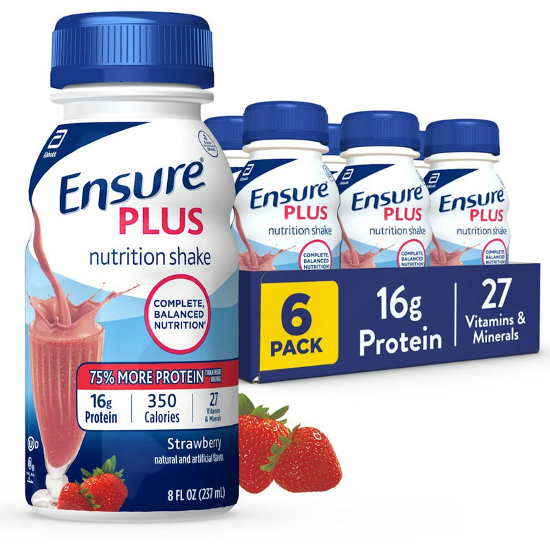 Ensure Ensure Plus Nutrition Shake With 13 Grams Of High-quality Protein Meal Replacement Shakes Strawberry 8 Fl Oz Fitness & Nutrition