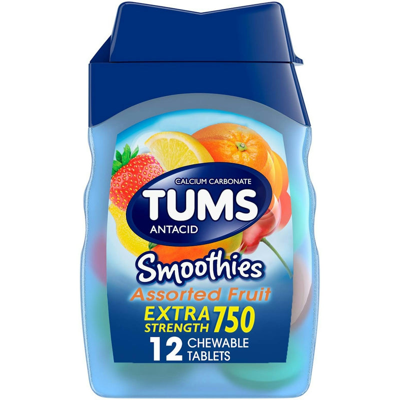 Tums Tums Smoothies Assorted Fruit Antacid Chewable Tablets For Heartburn Relief Health & Beauty White Smoke