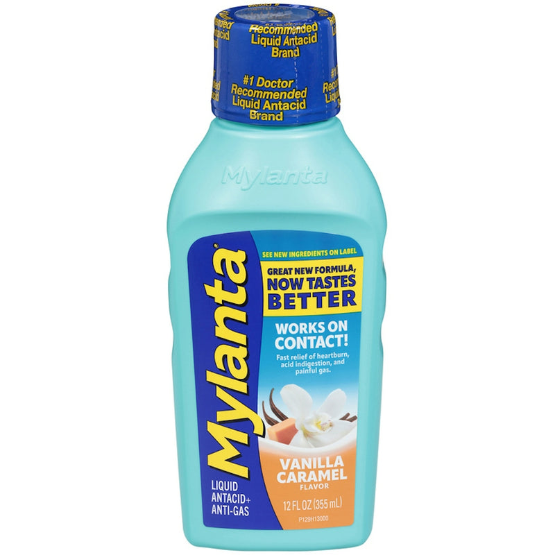 Mylanta Mylanta Antacid + Anti Gas, Liquid, Vanilla Caramel Flavor 12 Fl Oz Health & Beauty