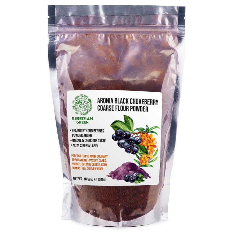 SiberianGreen.com Siberian Green - Black Aronia Berry & Sea Buckthorn Powder – 300g (10.58 oz) Tea & Infusions
