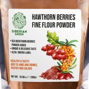 SiberianGreen.com Siberian Hawthorn Powder with Sea Buckthorn – 300g Tea & Infusions