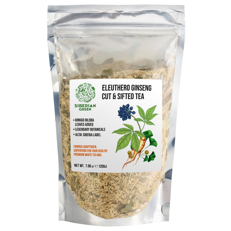 SiberianGreen.com Organic Siberian Ginseng Powder with 10% Ginkgo Biloba Tea & Infusions