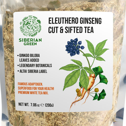 SiberianGreen.com Organic Siberian Ginseng Powder with 10% Ginkgo Biloba Tea & Infusions