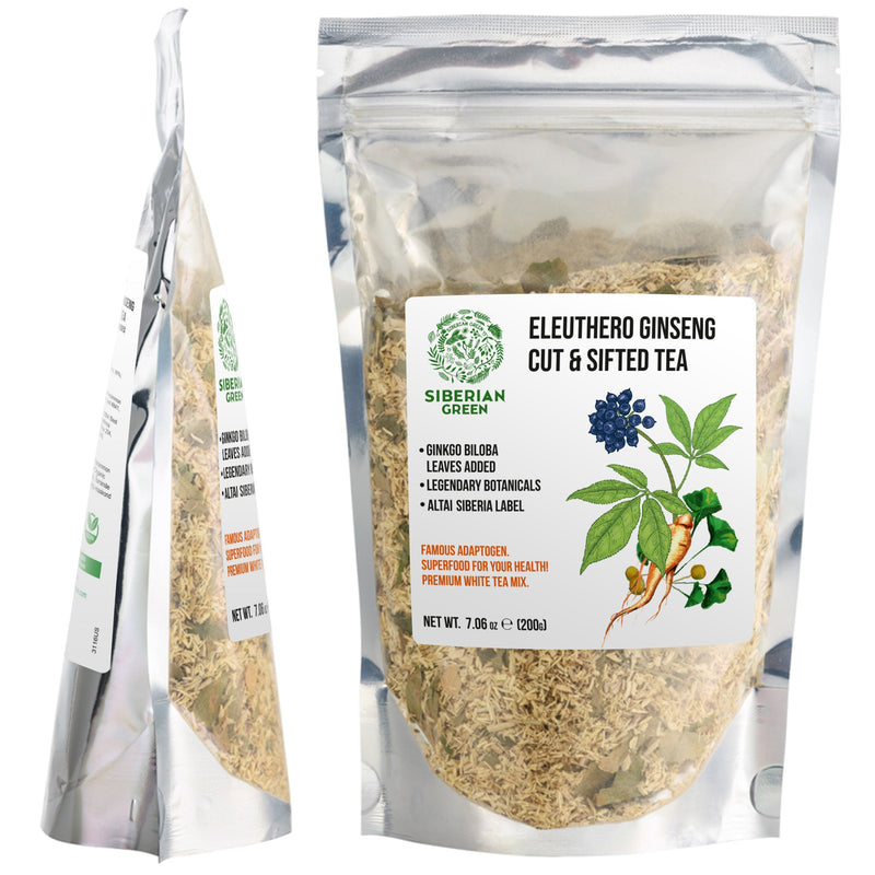 SiberianGreen.com Organic Siberian Ginseng Powder with 10% Ginkgo Biloba Tea & Infusions