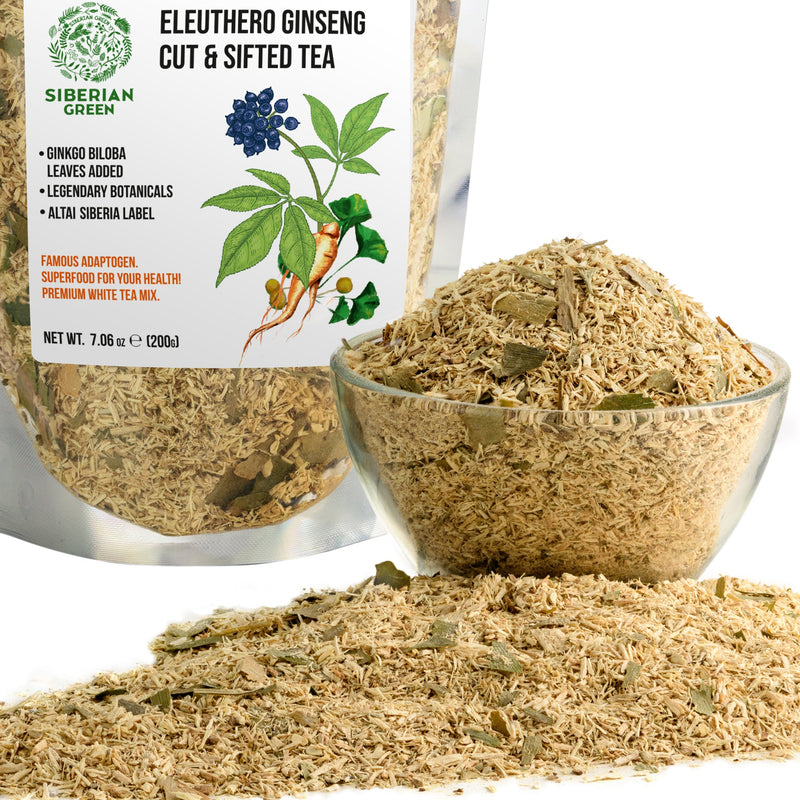 SiberianGreen.com Organic Siberian Ginseng Powder with 10% Ginkgo Biloba Tea & Infusions