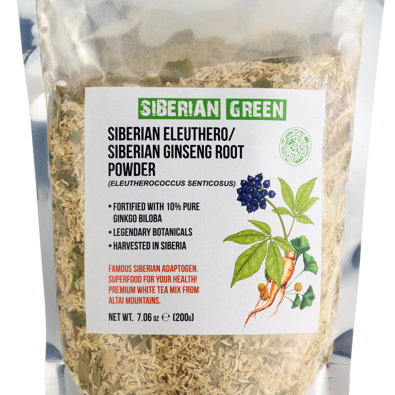 SiberianGreen.com Organic Siberian Ginseng Powder with 10% Ginkgo Biloba Tea & Infusions