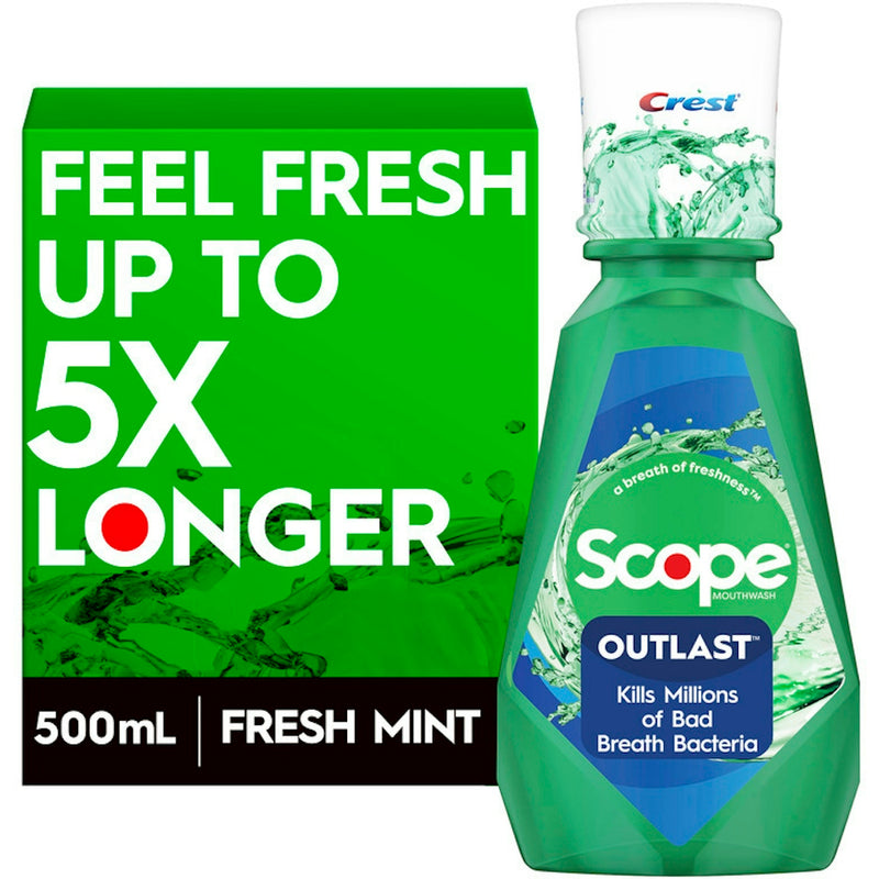 Scope Scope Crest Fresh Mint Outlast Mouthwash - 500 Ml Mouthwash