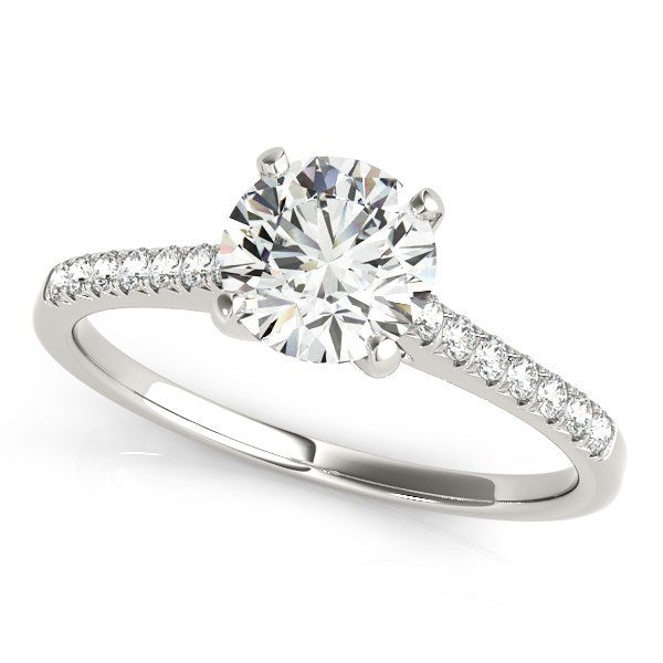 Bids.com 14k White Gold Single Row Scalloped Set Diamond Engagement Ring (1 1/8 cttw) Rings