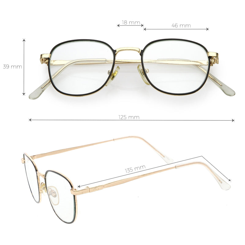 zeroUV True Vintage Dapper Square Clear Lens Glasses C718 Glasses