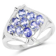 Bids.com 1.53 Carat Genuine Tanzanite .925 Sterling Silver Ring Rings