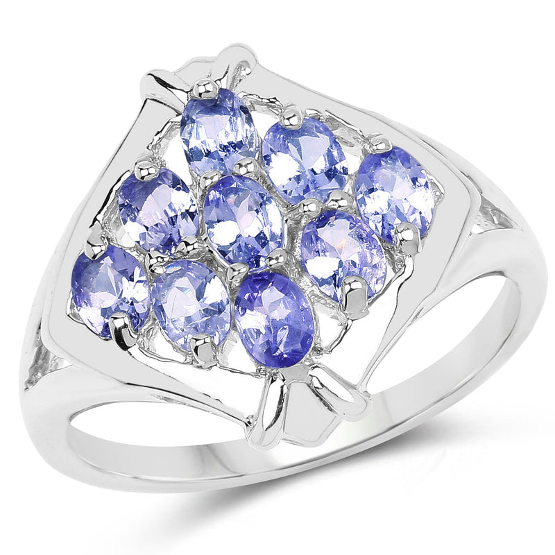 Bids.com 1.53 Carat Genuine Tanzanite .925 Sterling Silver Ring Rings