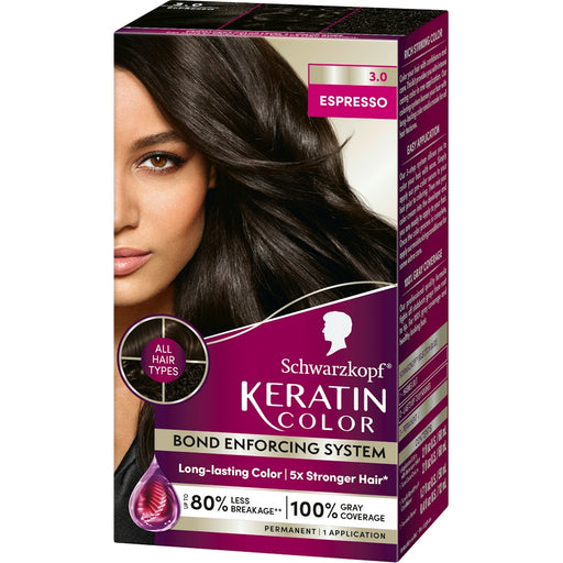 0 Schwarzkopf Keratin Color Hair Color, Permanent, Espresso 3.0 Hair Color