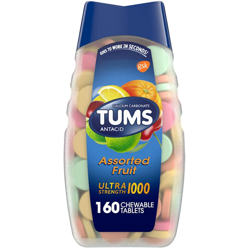 Tums Tums Ultra Strength Chewable Antacid Tablets For Heartburn Relief, Assorted Fruit Health & Beauty