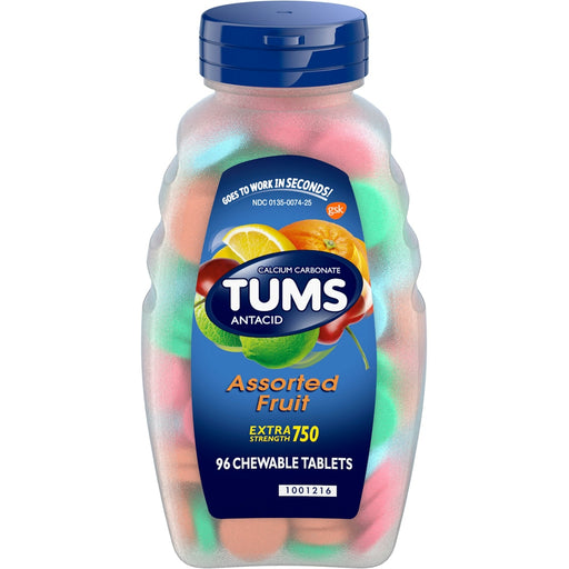 Tums Tums Extra Strength Heartburn Relief Chewable Antacid Tablets, Fruit Health & Beauty