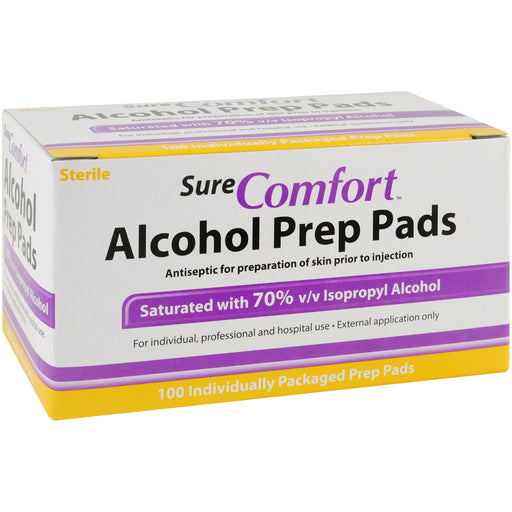 SureComfort SureComfort Alcohol Prep Pads 100ct Antiseptics & Cleaning Supplies